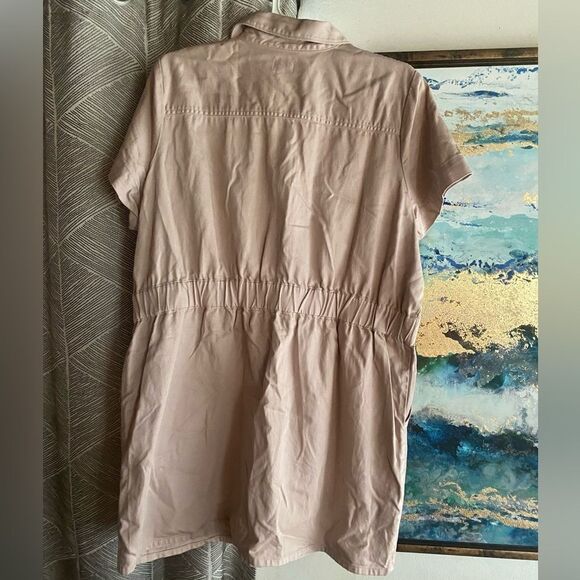 J crew Nude denim dress with zipper and pockets size 20 - Picture 2 of 16